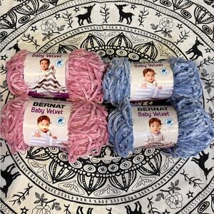 Bernat Baby Velvet Yarn Bundle - Pink and Blue